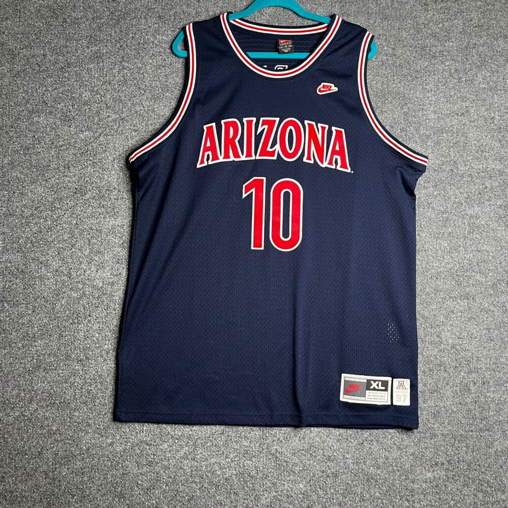 Nike Arizona Wildcats Mike Bibby 10 Basketball Jersey XL Sewn Navy Blue Vintage